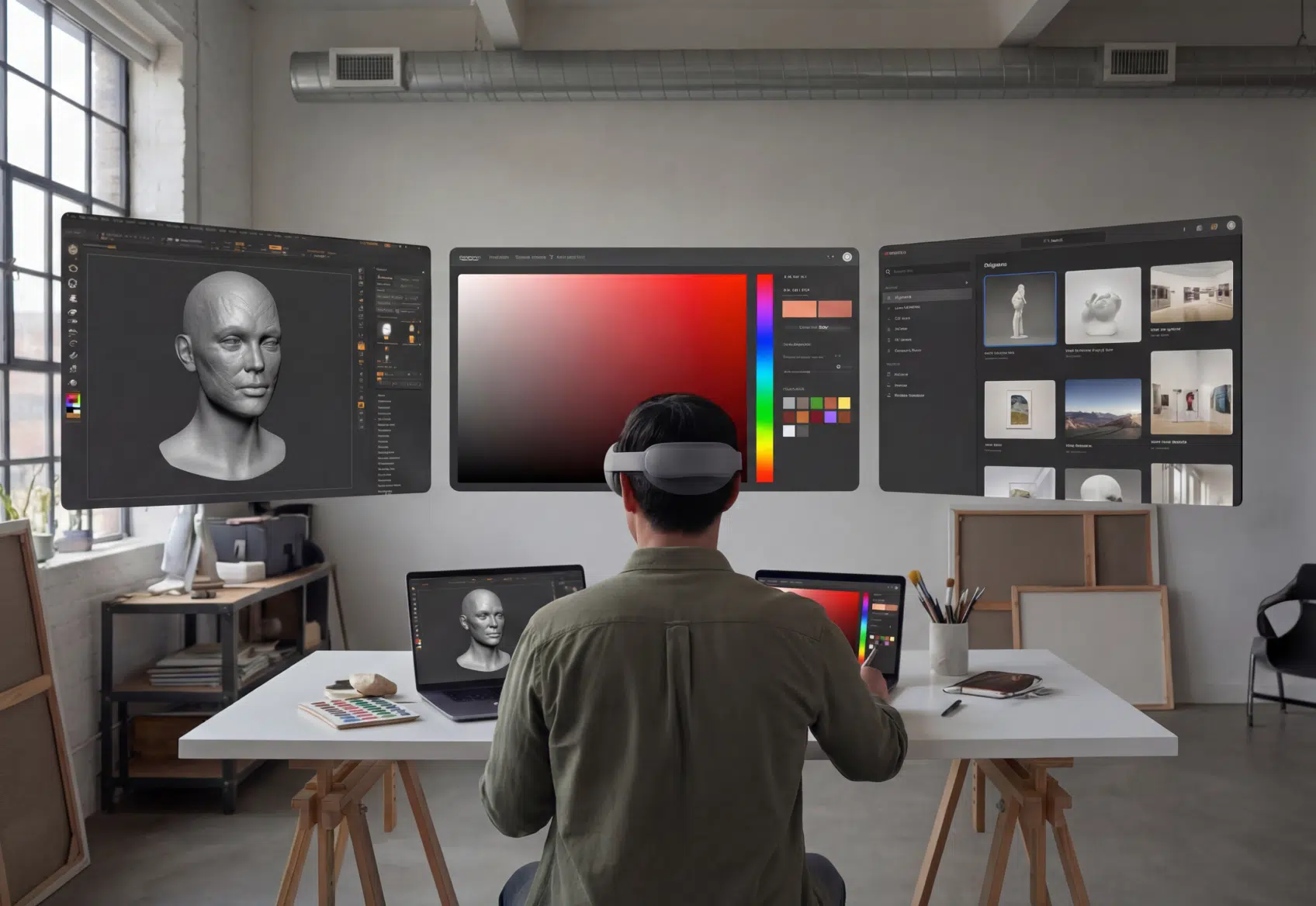 a man wearing a samsung galaxy xr