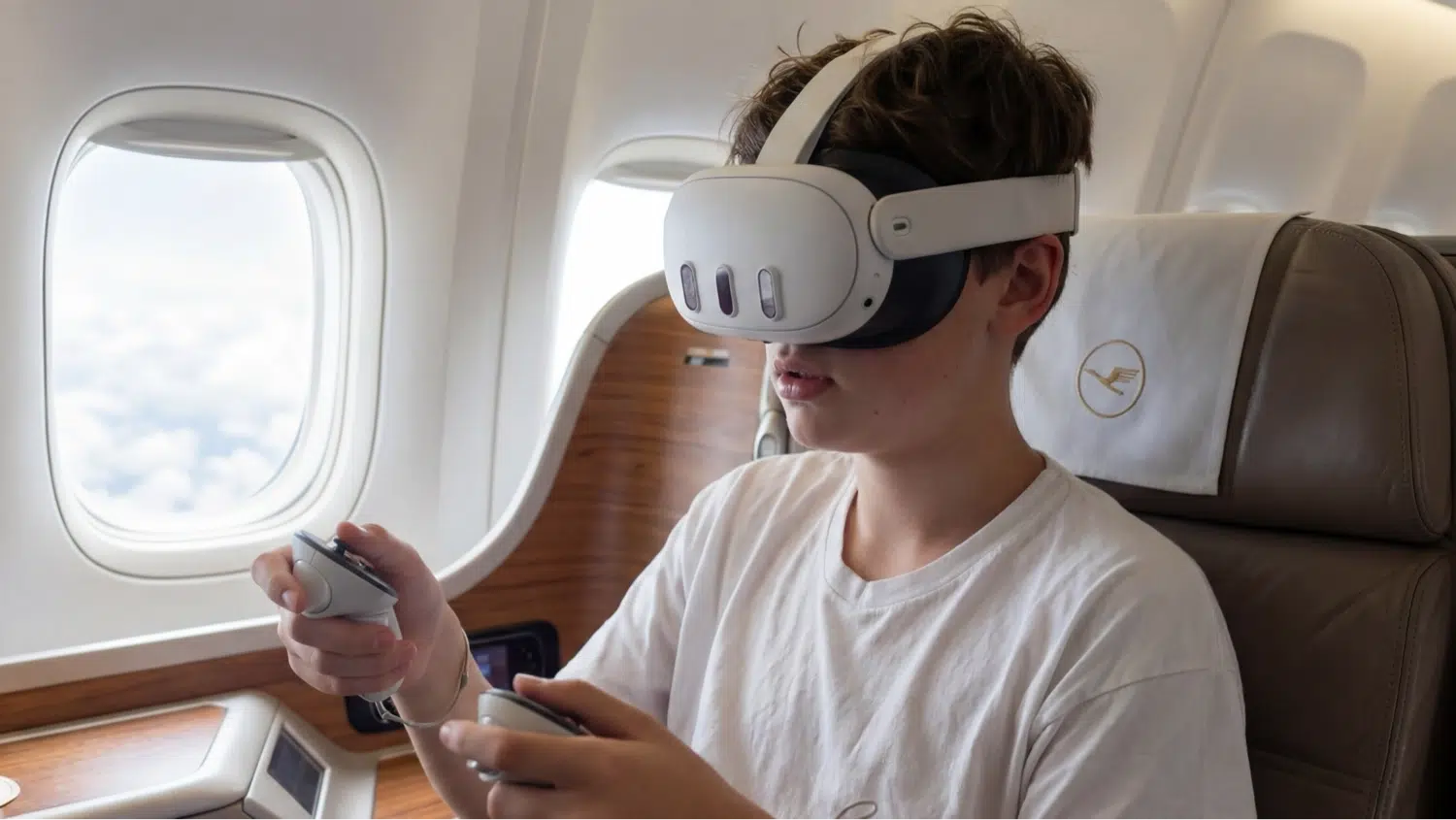 a man wearing a meta quest headset