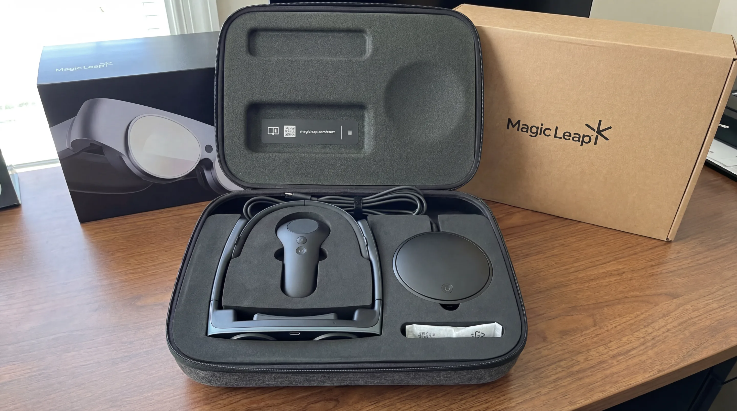 A magic leap 2 on a desk