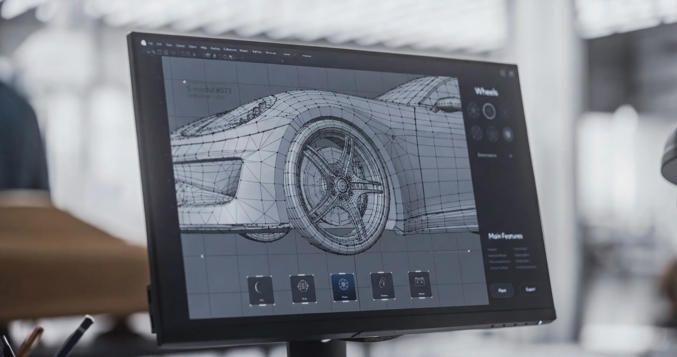 A 3D artist making a mesh in blender